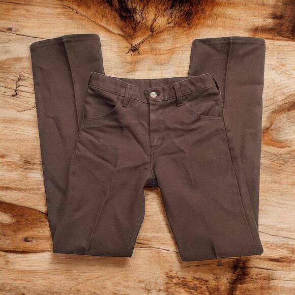 Vintage 70s Wrangler Youth Flared Pants | Size 12-14 | High Waist Western Denim - Picture 1 of 9